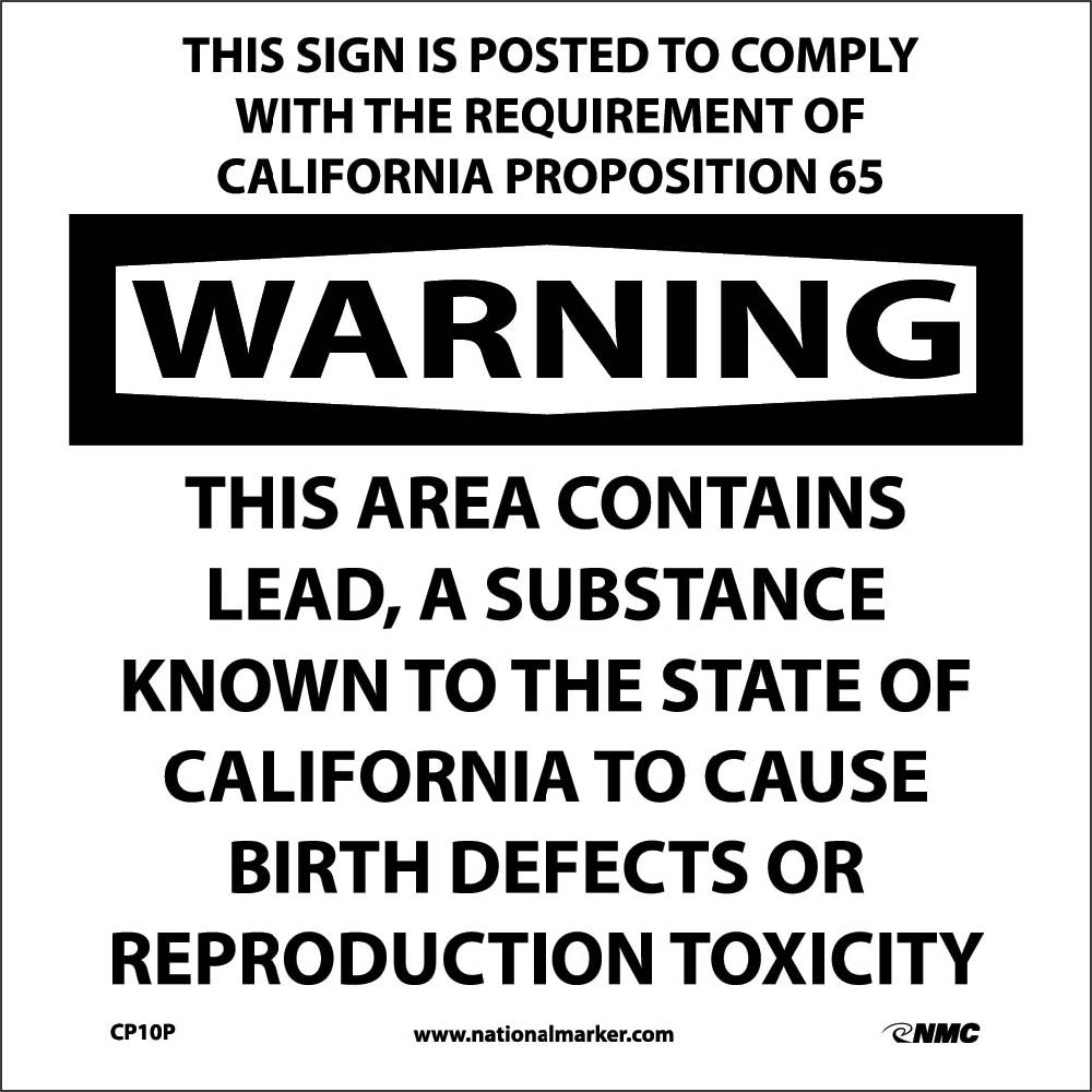 Warning This Area Contains Lead California Proposition 65-eSafety Supplies, Inc