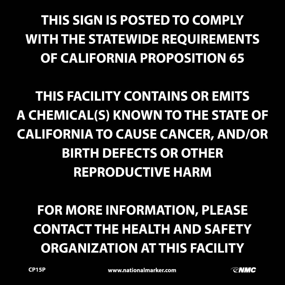 This Sign Is To Comply With The Statewide Requirements California Proposition 69-eSafety Supplies, Inc