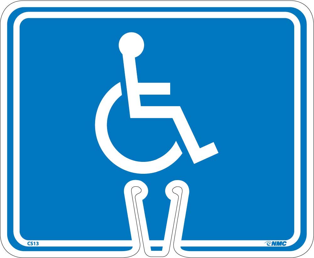 Safety Cone Handicapped Sign