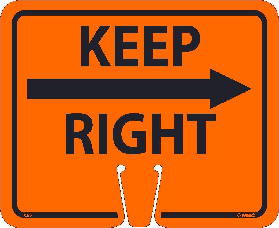 Safety Cone Keep Right Sign-eSafety Supplies, Inc