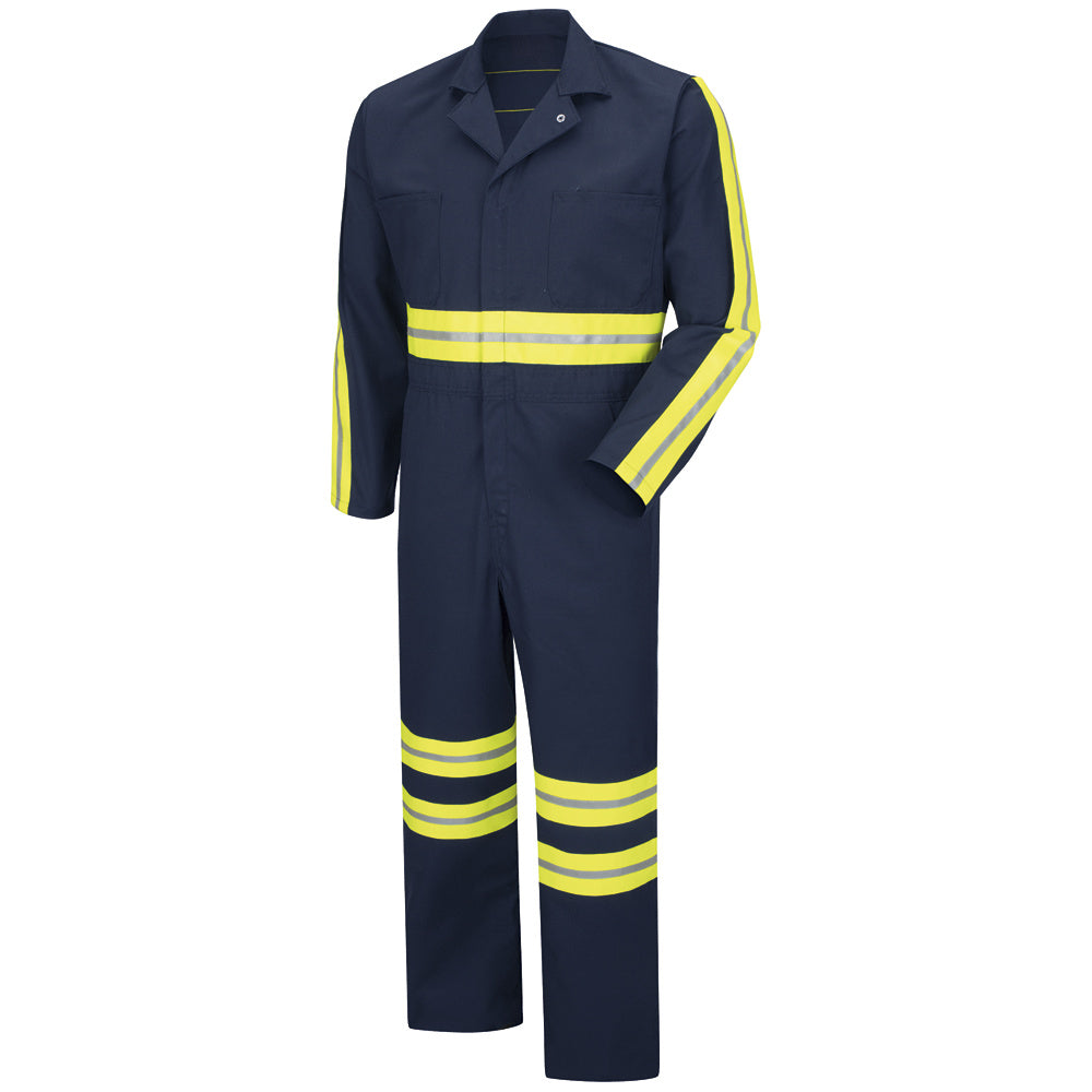 Red Kap Enhanced Visibility Action Back Coverall CT10 - Navy with Yellow / Green Visibility Trim-eSafety Supplies, Inc