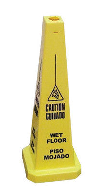 Cortina Safety Products 36" Yellow Traffic Floor Cone "CAUTION WET FLOOR" With Pictogram-eSafety Supplies, Inc