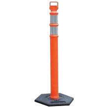 Cortina Safety Products 45" Orange Polyethylene Easy Grab Flared Delineator Post With 3" Hi-Intensity Stripes-eSafety Supplies, Inc