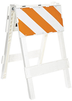 Cortina Safety Products Group 24" X 12" Orange And White Plastxx Type 1 Traffice Barricade With Engineer Grade Sheeting