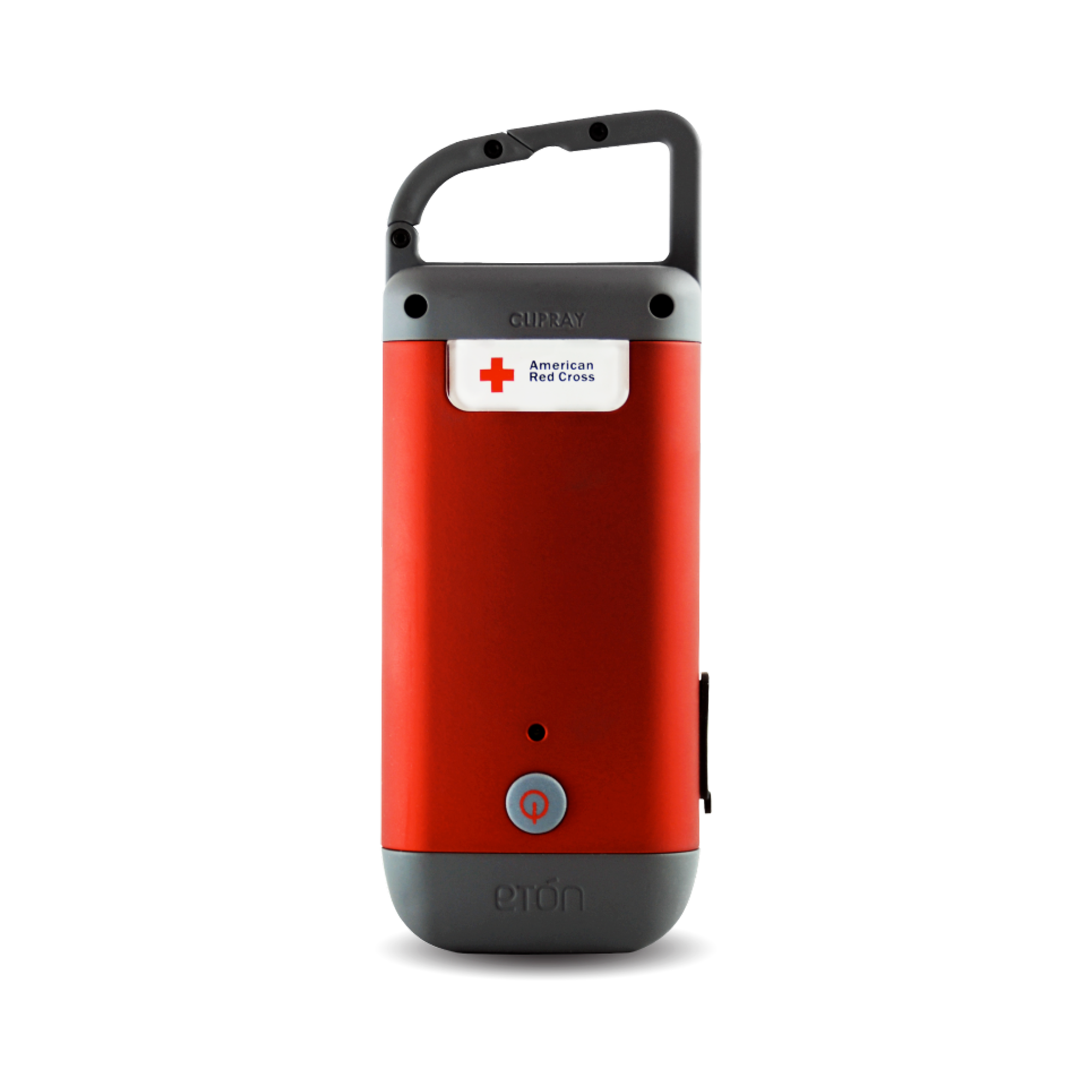 Eton- AMERICAN RED CROSS- Crank-Powered, Clip-on Flashlight with Phone Charger