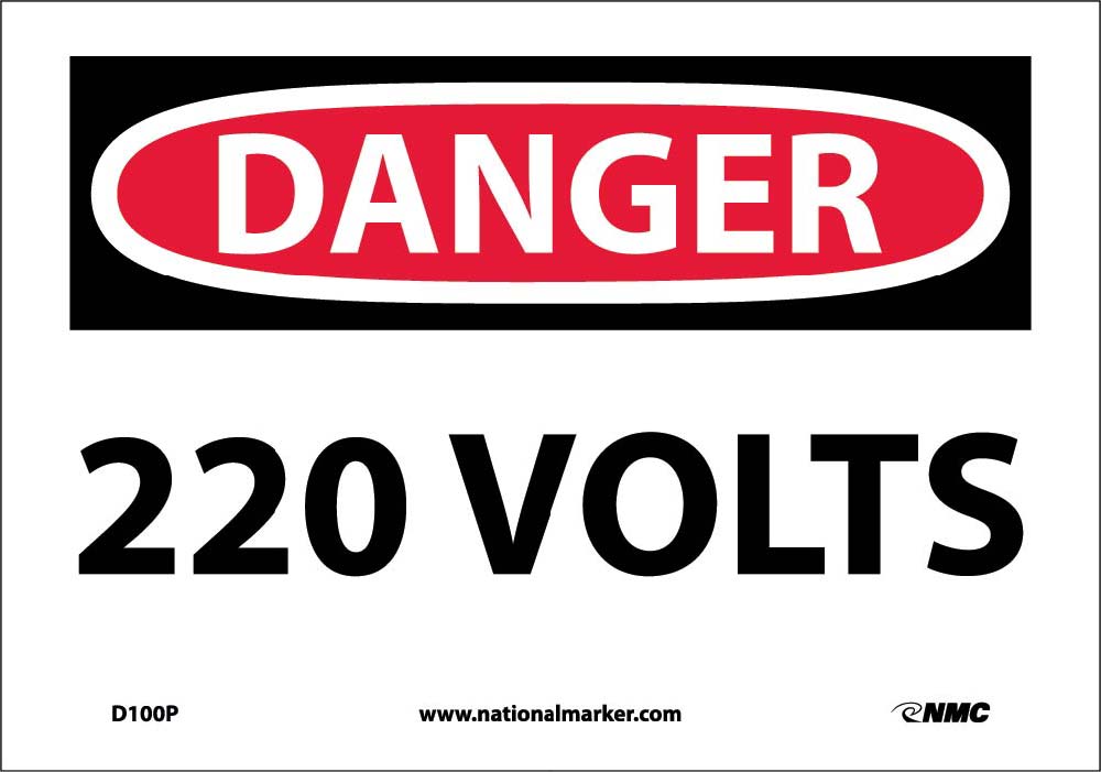 Danger 220 Volts Sign-eSafety Supplies, Inc