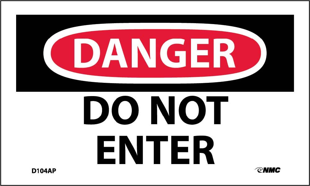 Danger Do Not Enter Label - 5 Pack-eSafety Supplies, Inc