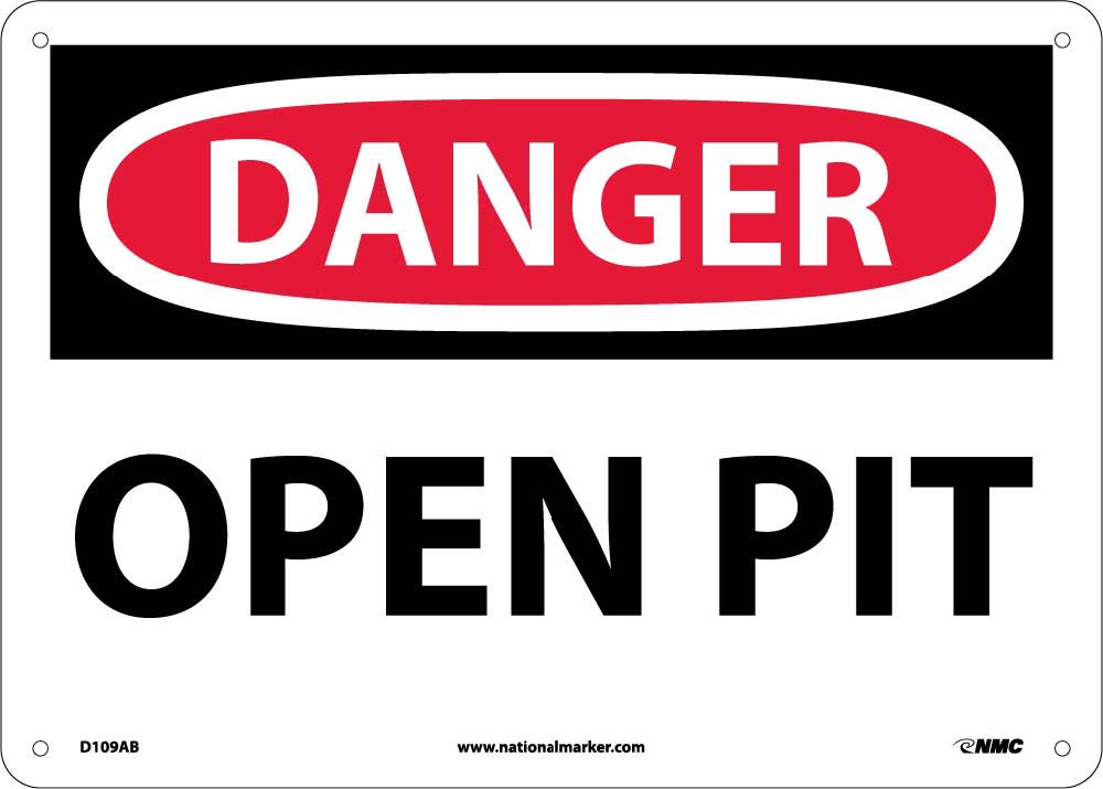 Danger Open Pit Sign-eSafety Supplies, Inc