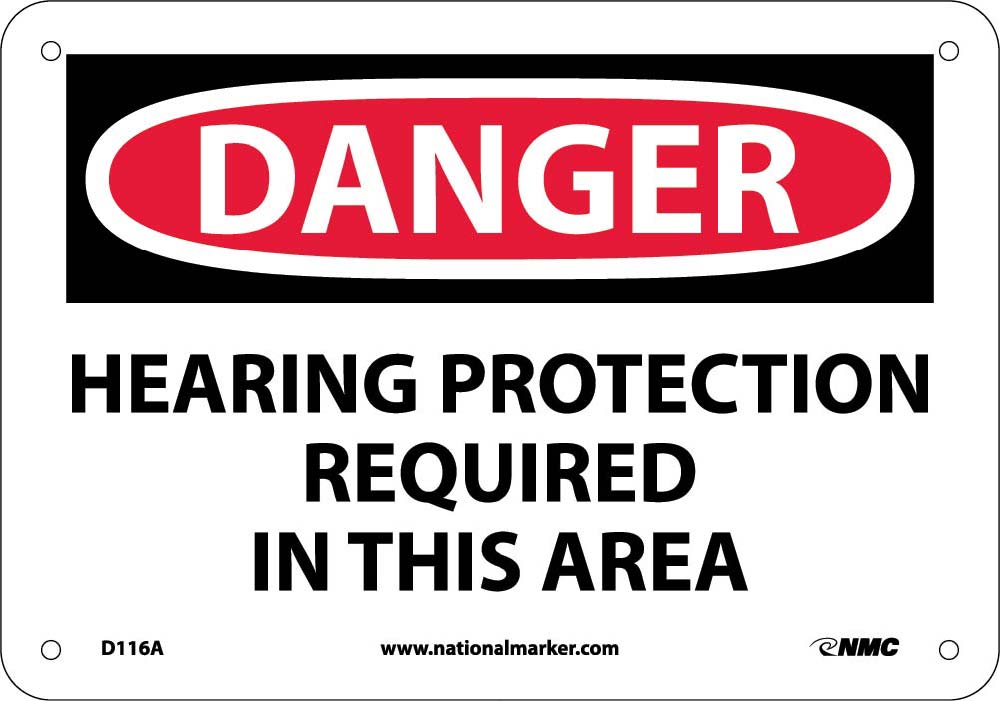 Danger Hearing Protection Required In This Area Sign-eSafety Supplies, Inc