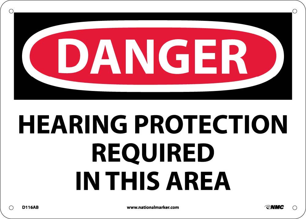 Danger Hearing Protection Required In This Area Sign-eSafety Supplies, Inc