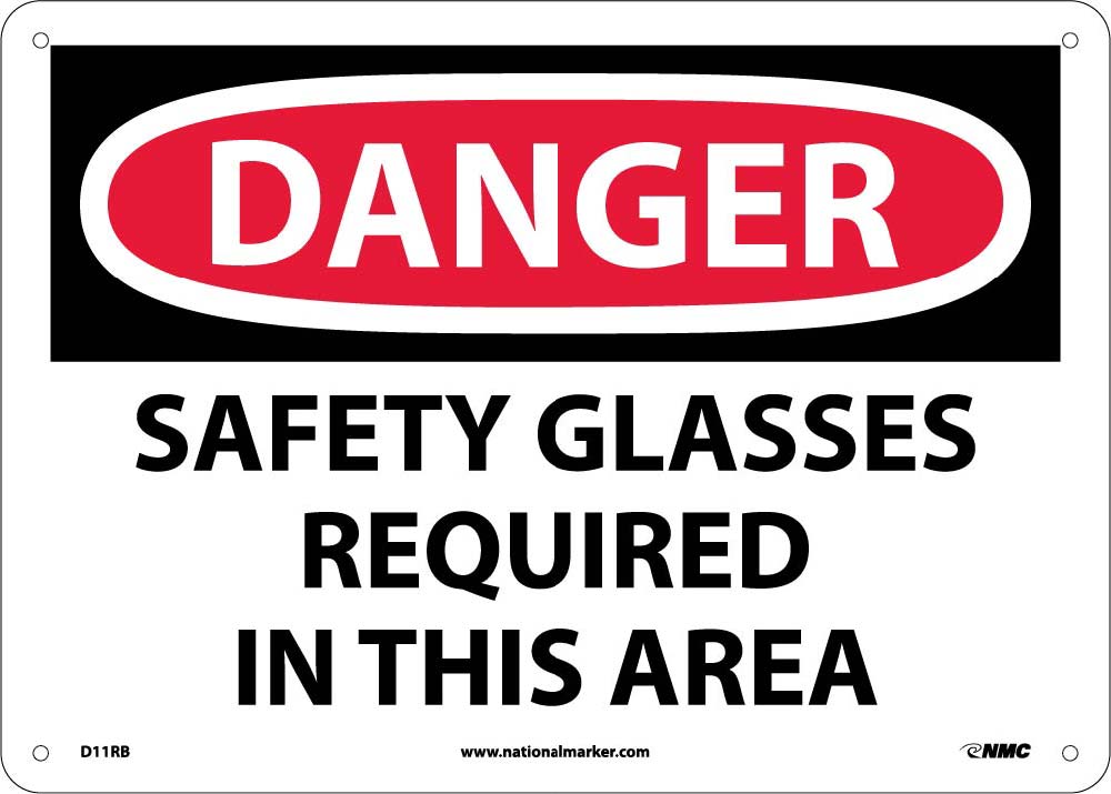 Danger Safety Glasses Required In This Area Sign-eSafety Supplies, Inc