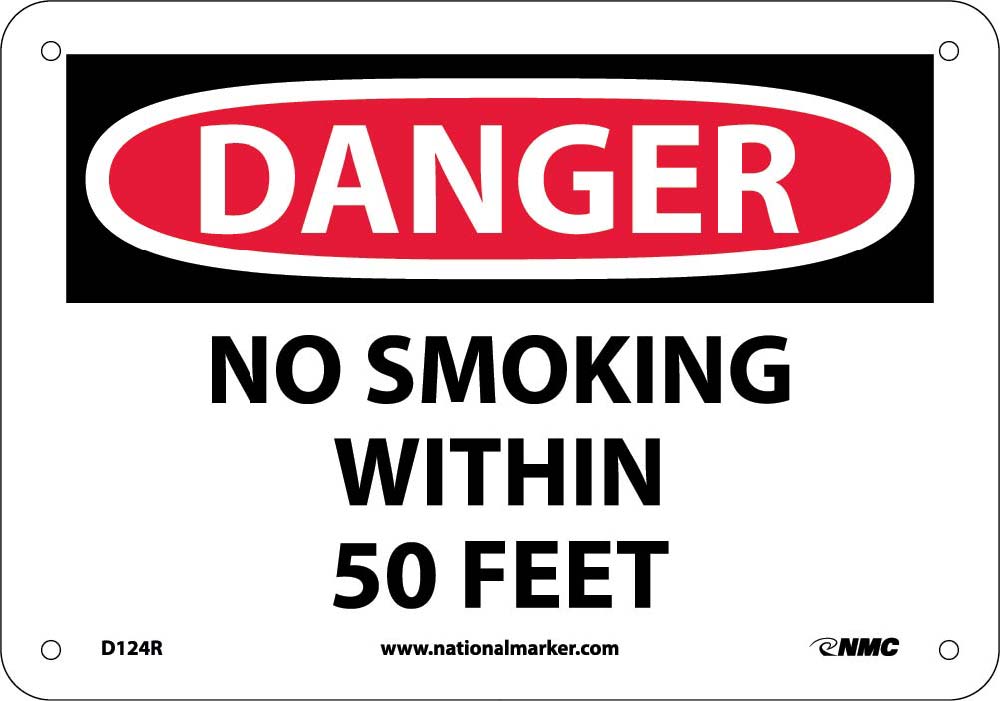 Danger No Smoking Within 50 Feet Sign-eSafety Supplies, Inc