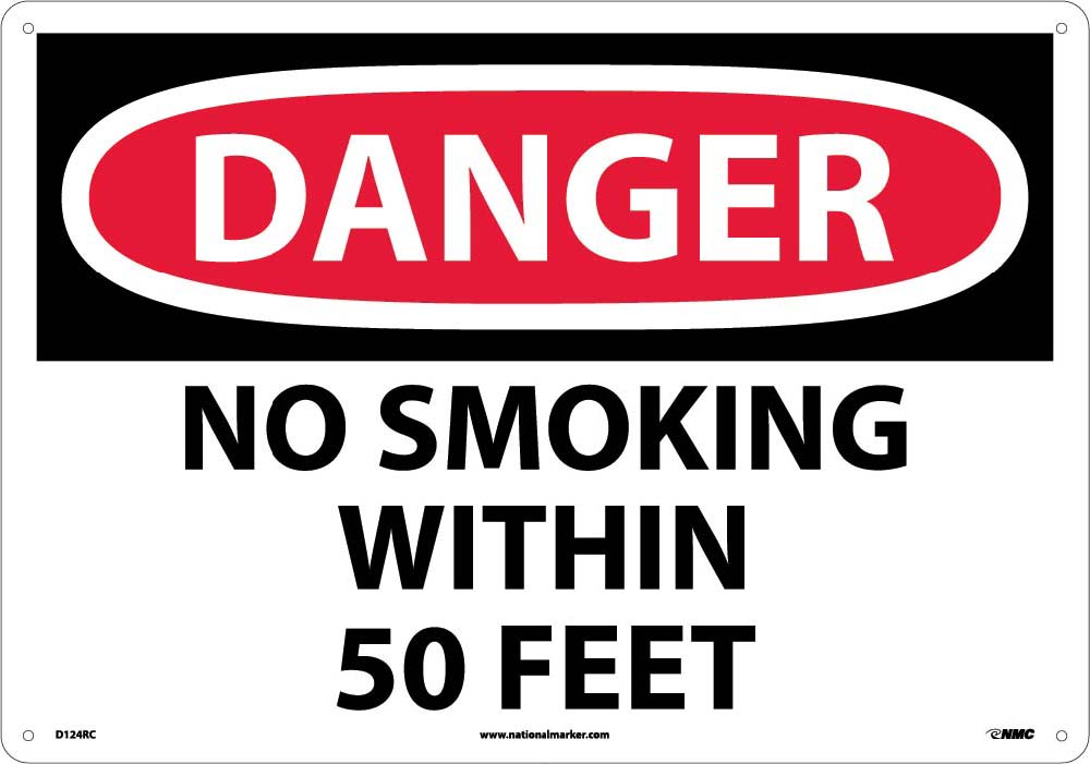 Large Format Danger No Smoking Within 50 Feet Sign-eSafety Supplies, Inc