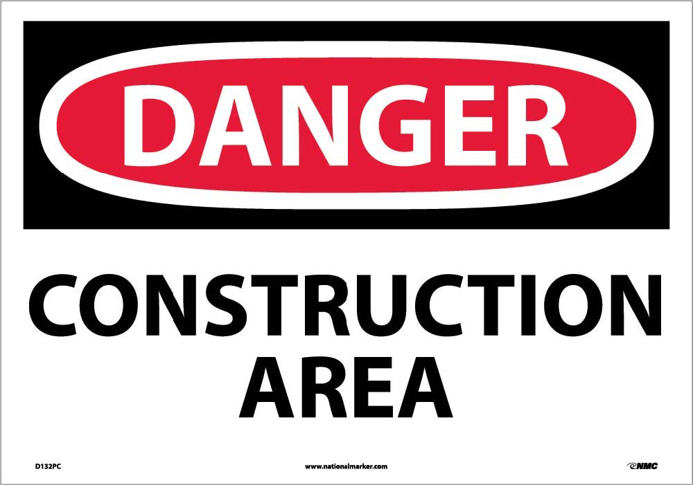 Large Format Danger Construction Area Sign