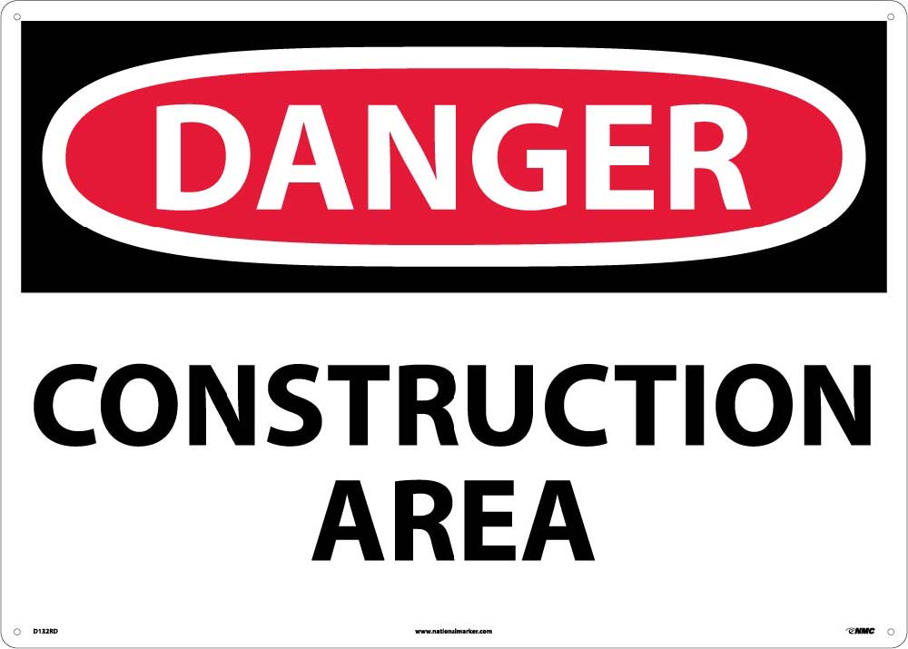 Large Format Danger Construction Area Sign