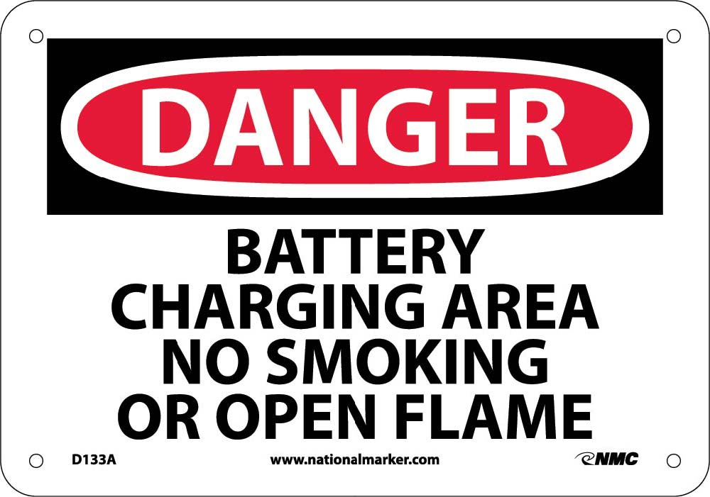 Danger Battery Charging Area Sign