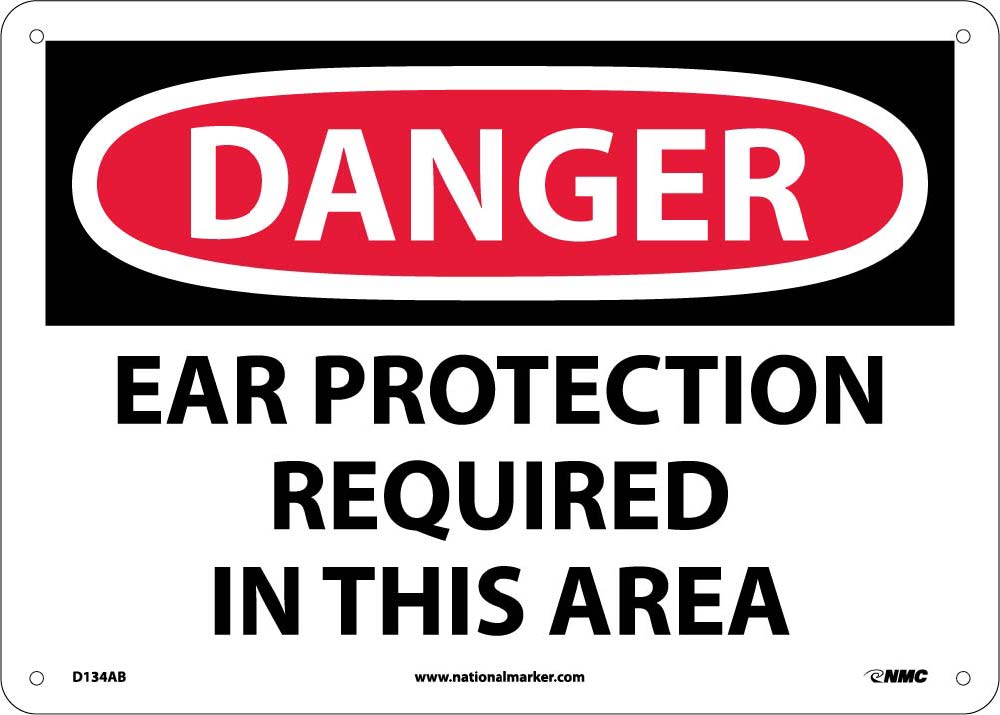 Danger Ear Protection Required In This Area Sign-eSafety Supplies, Inc