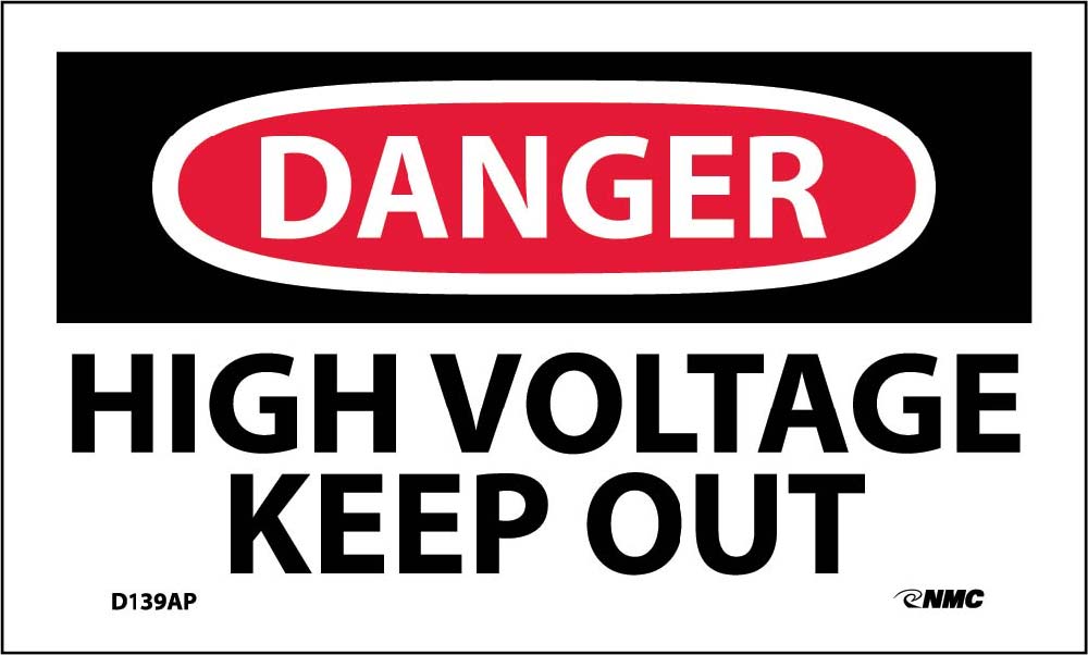 Danger High Voltage Keep Out Label - 5 Pack-eSafety Supplies, Inc