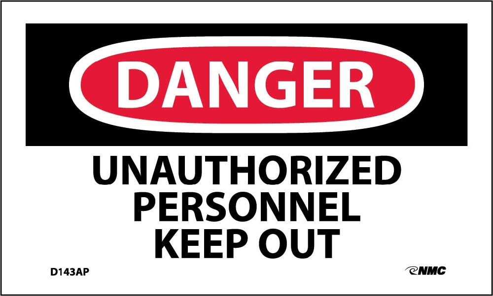 Danger Unauthorized Personnel Keep Out Label - 5 Pack-eSafety Supplies, Inc