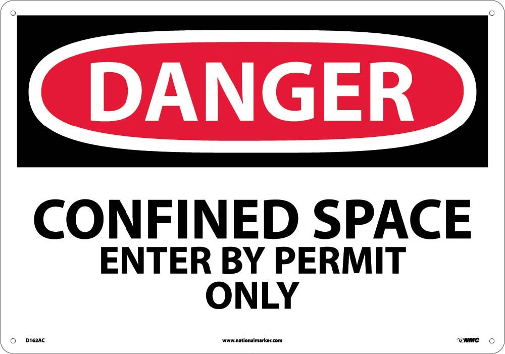 Large Format Danger Confined Space Enter By Permit Only Sign-eSafety Supplies, Inc
