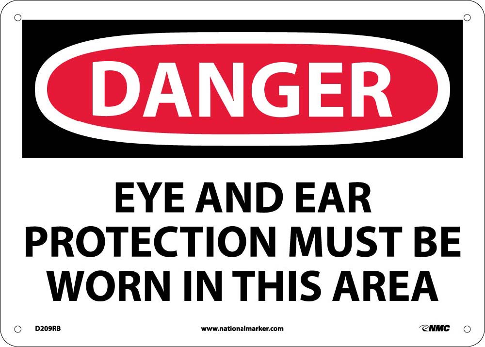 Danger Eye And Ear Protection Must Be Worn Sign-eSafety Supplies, Inc