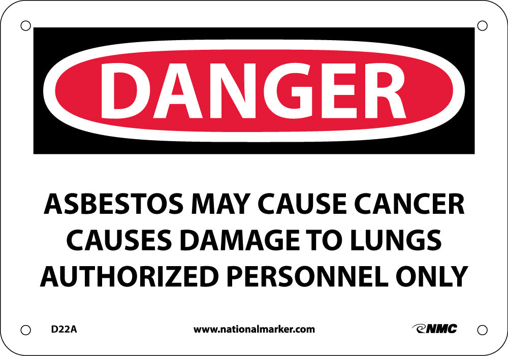 Danger Asbestos May Cause Cancer Sign-eSafety Supplies, Inc