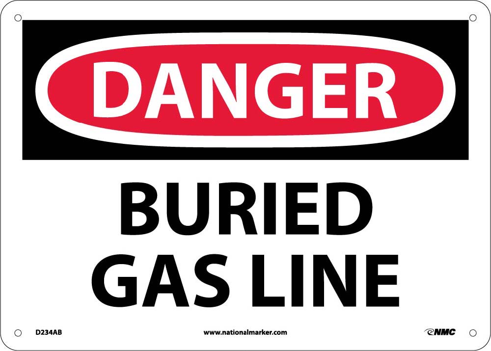 Danger Buried Gas Line Sign-eSafety Supplies, Inc