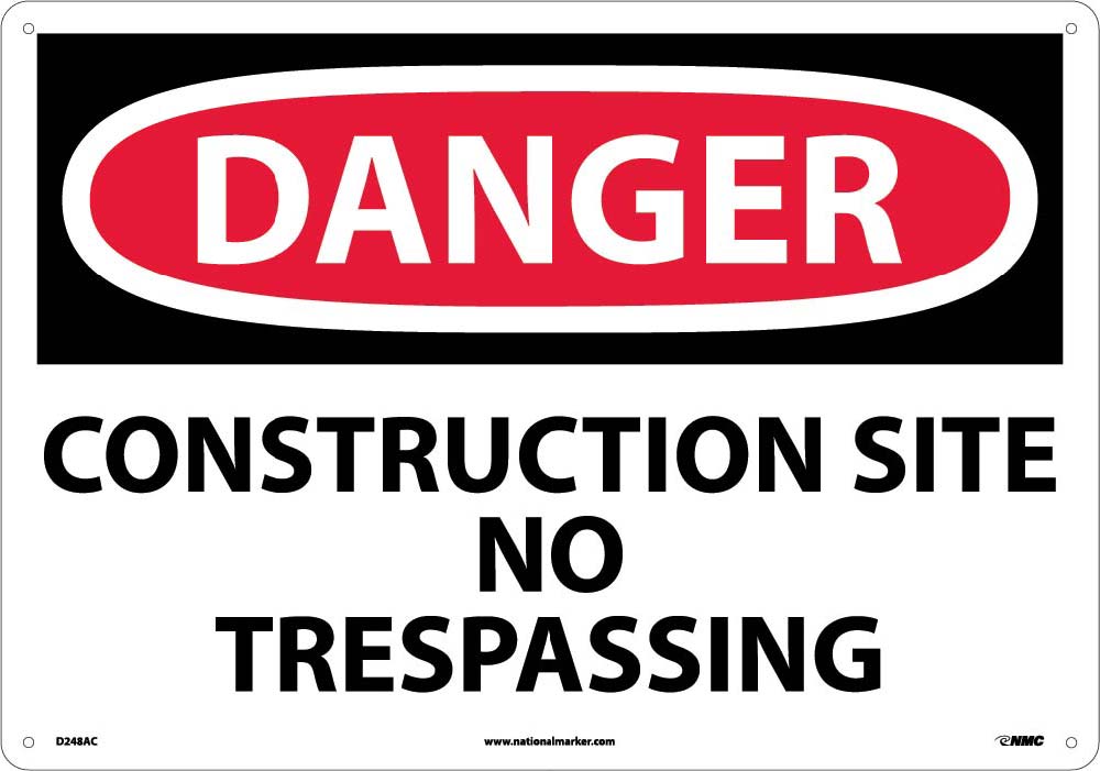 Large Format Danger Construction Site No Trespassing Sign-eSafety Supplies, Inc