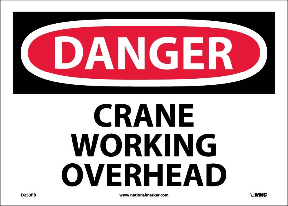Danger Crane Working Overhead Sign-eSafety Supplies, Inc