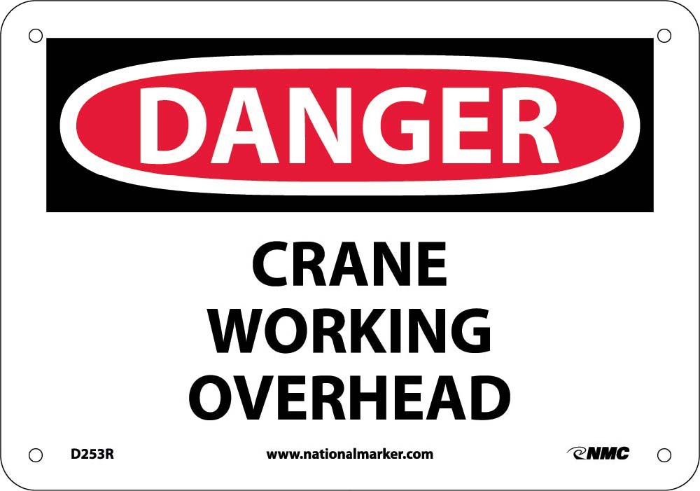 Danger Crane Working Overhead Sign