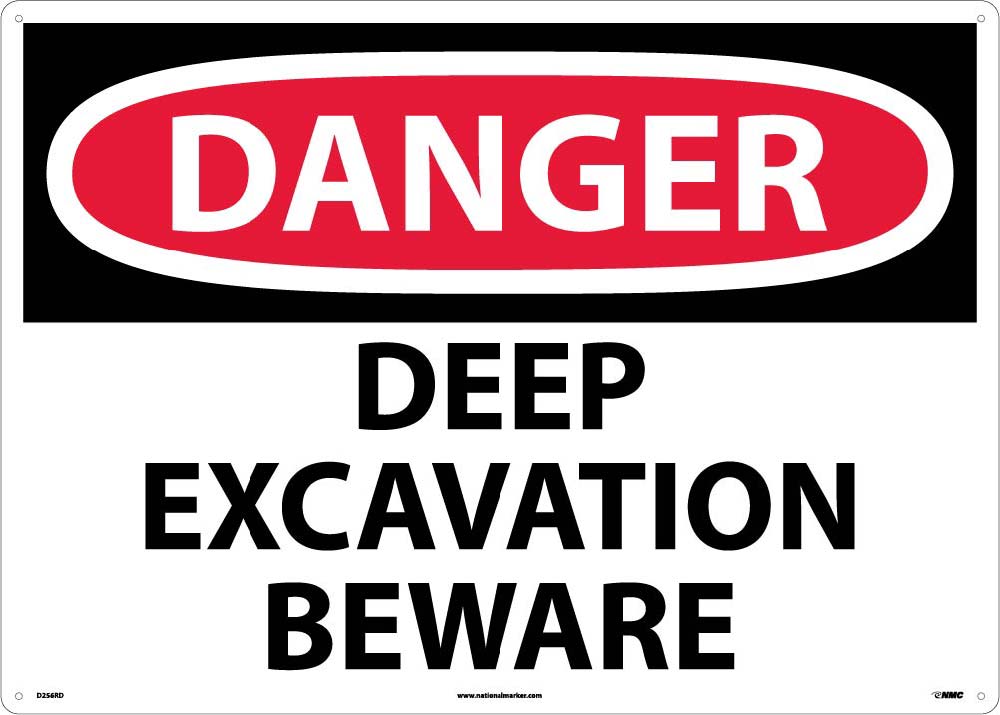 Large Format Danger Deep Excavation Beware Sign-eSafety Supplies, Inc