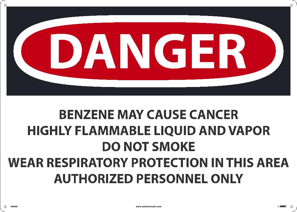 Danger Benzene May Cause Cancer Sign-eSafety Supplies, Inc