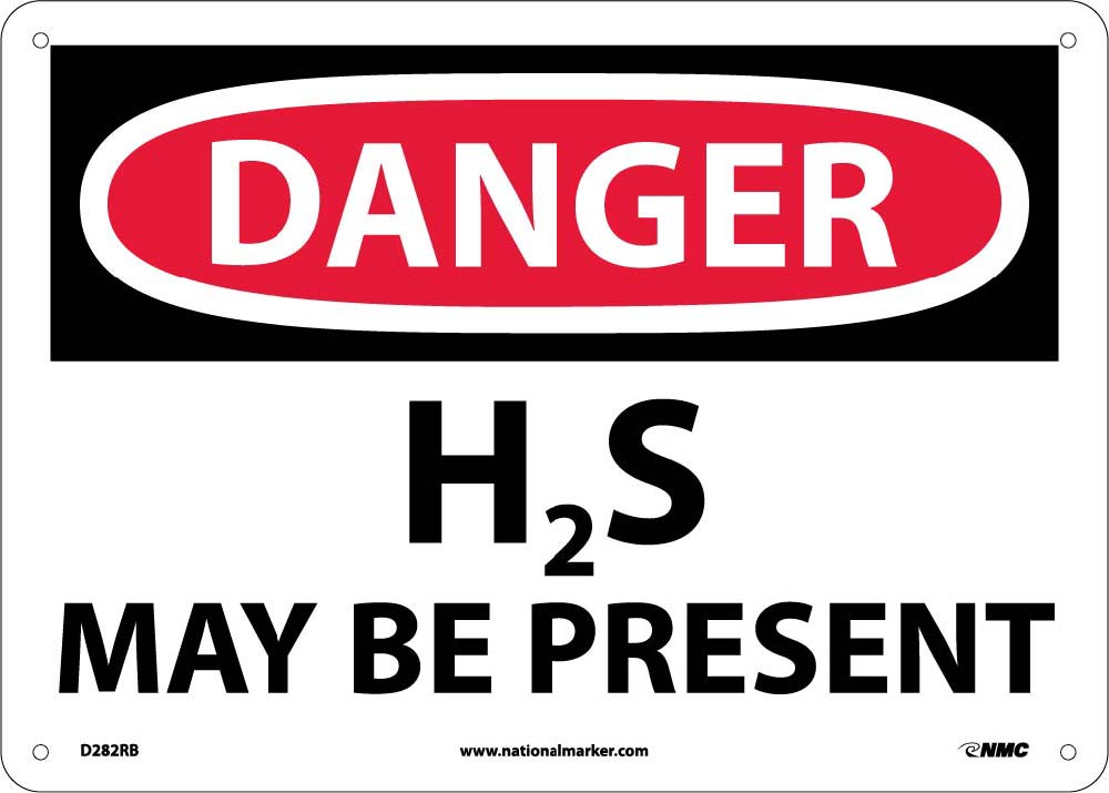 Danger H2S May Be Present Sign-eSafety Supplies, Inc