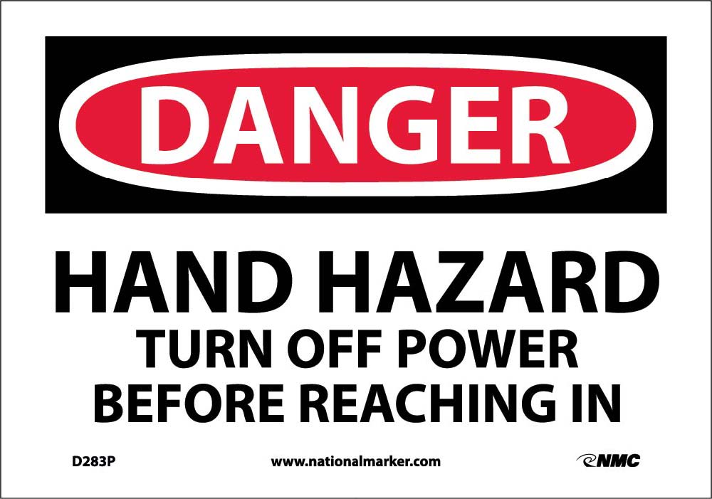 Danger Hand Hazard Turn Off Power Sign-eSafety Supplies, Inc