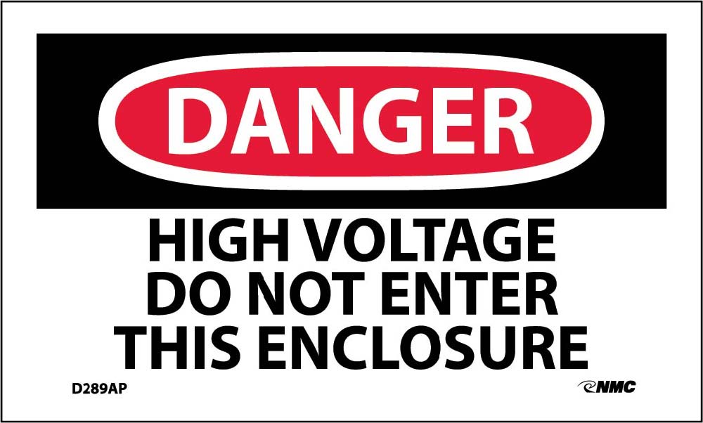Danger High Voltage Do Not Enter This Enclosure Label - 5 Pack