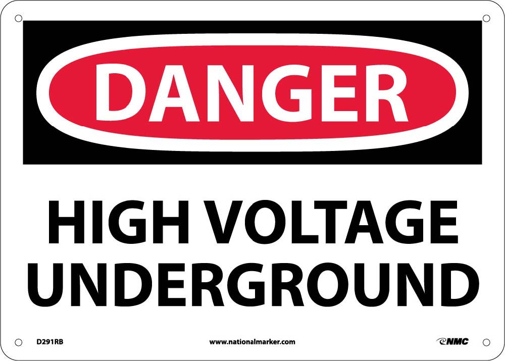 Danger High Voltage Underground Sign-eSafety Supplies, Inc