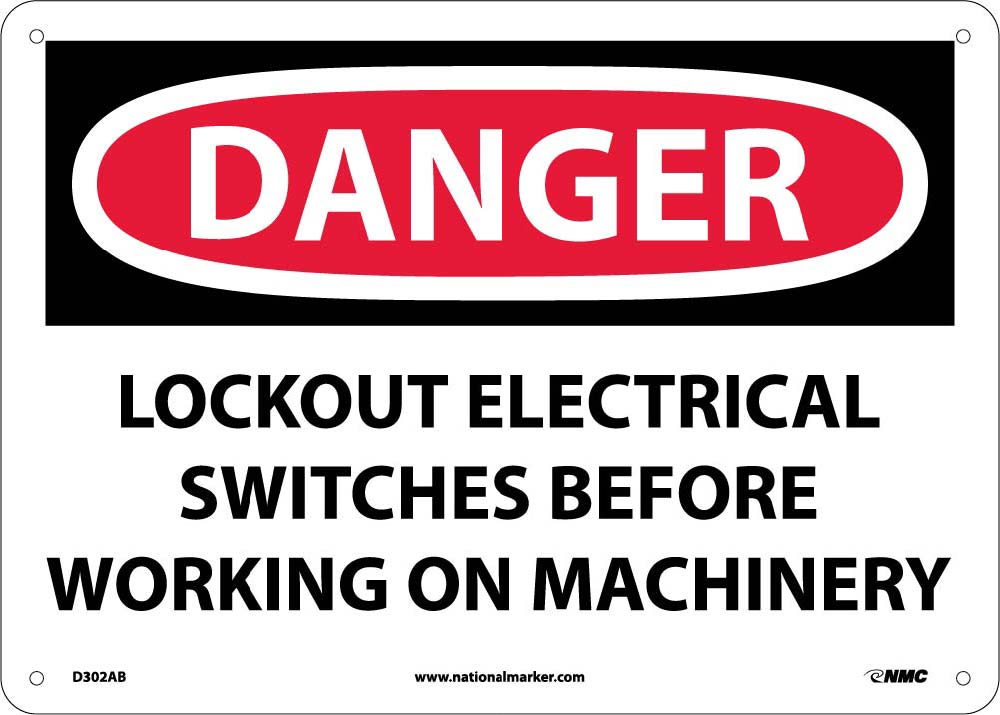Danger Lockout Electrical Before Working Sign-eSafety Supplies, Inc