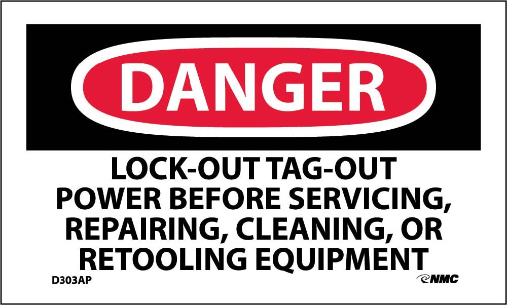 Danger Lock-Out Tag-Out Power Before Use Label - 5 Pack-eSafety Supplies, Inc
