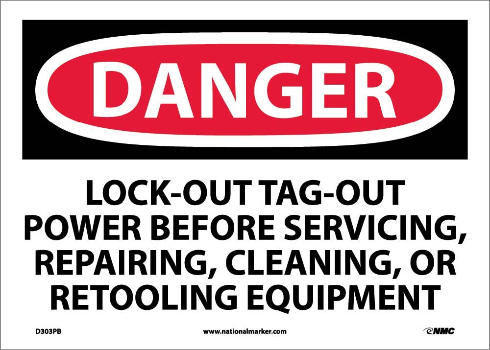 Danger Lock-Out Tag-Out Power Before Use Sign-eSafety Supplies, Inc