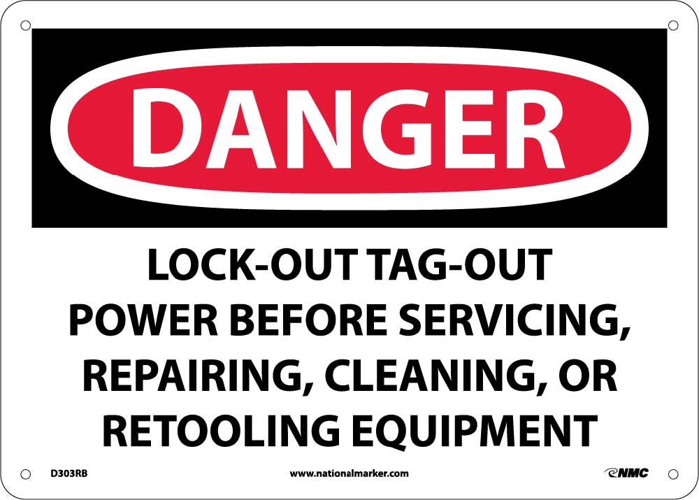 Danger Lock-Out Tag-Out Power Before Use Sign-eSafety Supplies, Inc