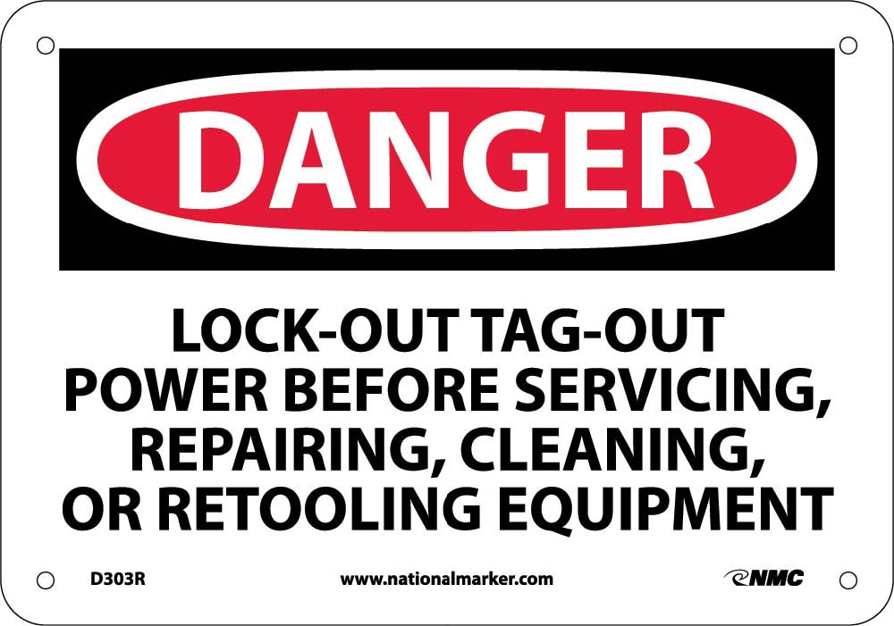 Danger Lock-Out Tag-Out Power Before Use Sign-eSafety Supplies, Inc