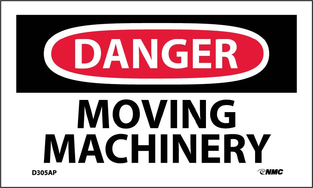 Danger Moving Machinery Label - 5 Pack-eSafety Supplies, Inc