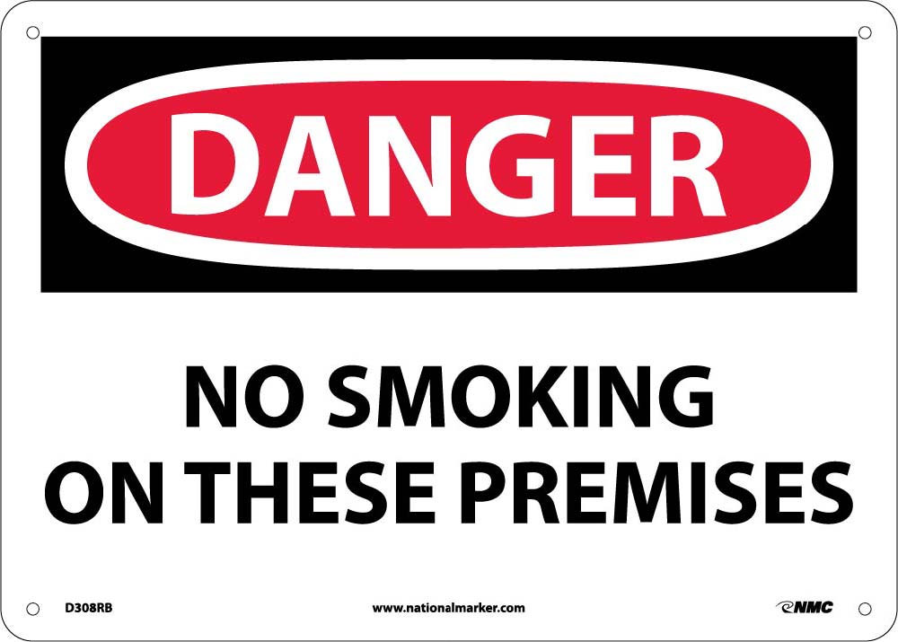 Danger No Smoking On These Premises Sign-eSafety Supplies, Inc