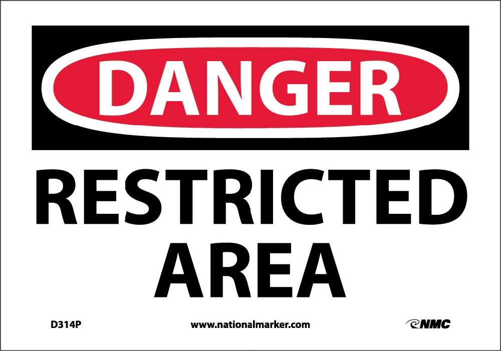 Danger Restricted Area Sign-eSafety Supplies, Inc