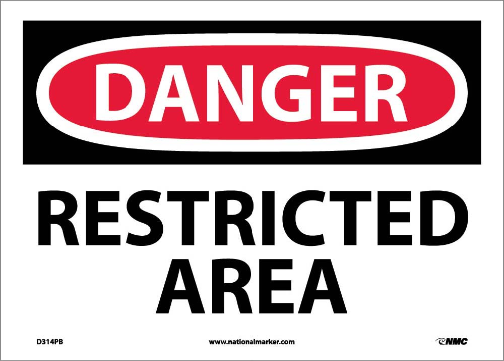 Danger Restricted Area Sign-eSafety Supplies, Inc