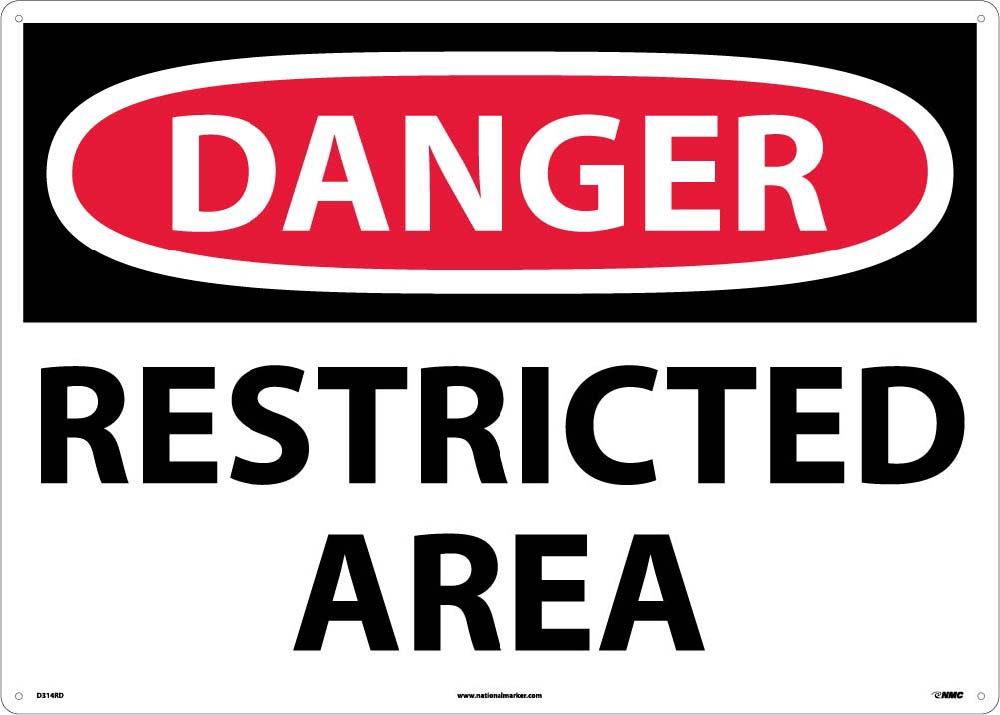 Large Format Danger Restricted Area Sign-eSafety Supplies, Inc