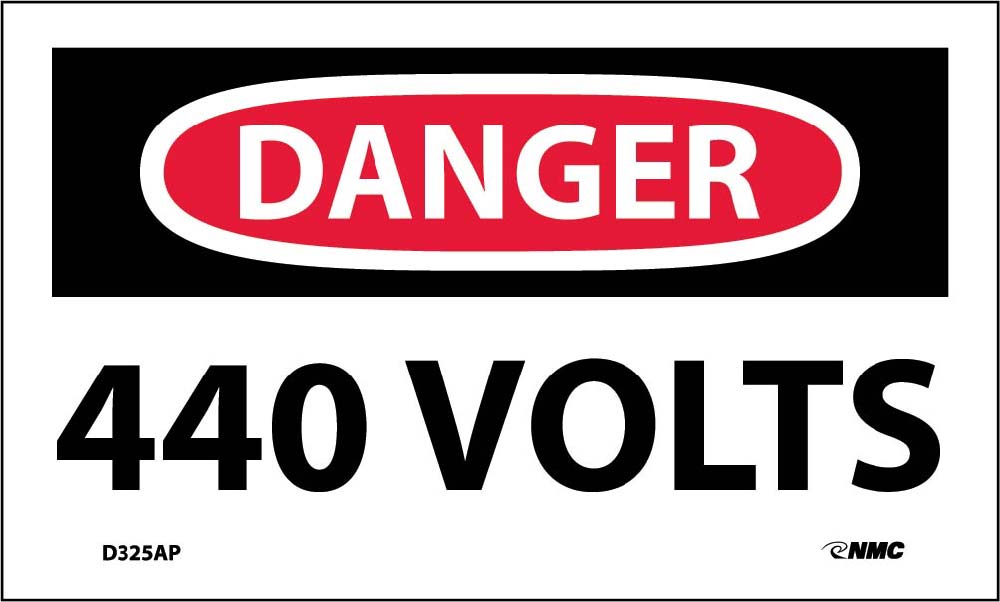 Danger 440 Volts Label - 5 Pack-eSafety Supplies, Inc