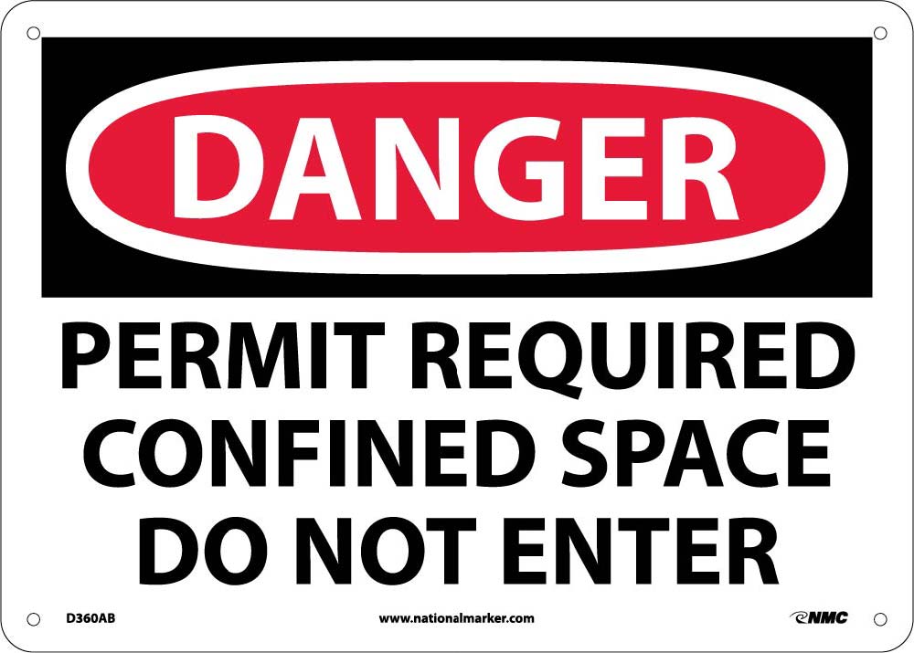 Danger Confined Space Permit Required Sign-eSafety Supplies, Inc