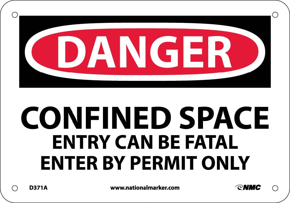 Danger Confined Space Permit Required Sign-eSafety Supplies, Inc