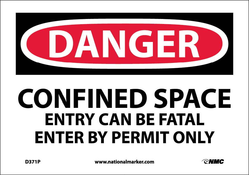 Danger Confined Space Permit Required Sign-eSafety Supplies, Inc
